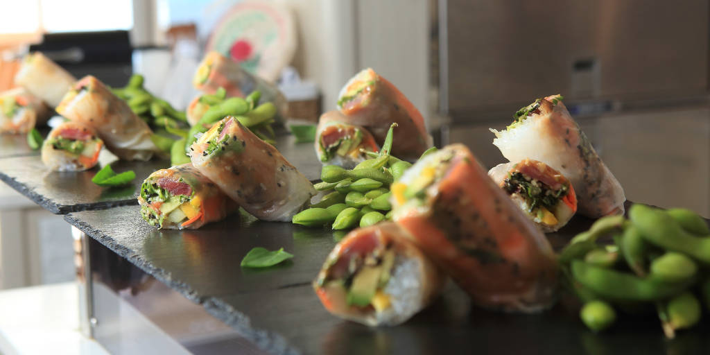 Gourmet food served on a Crewed Moorings 5800