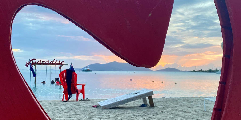 View on BVI Paradise swing at Cane Garden Bay