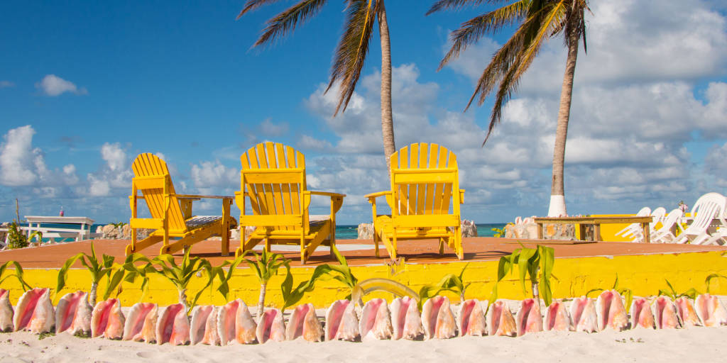 Beach chairs at Cow Wreck Beach Anegada BVI