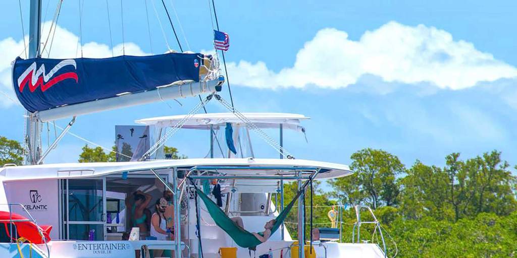 Hammock on yacht in Caribbean