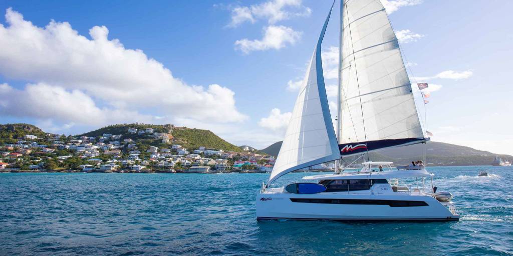 Moorings 5000 underway in St. Martin