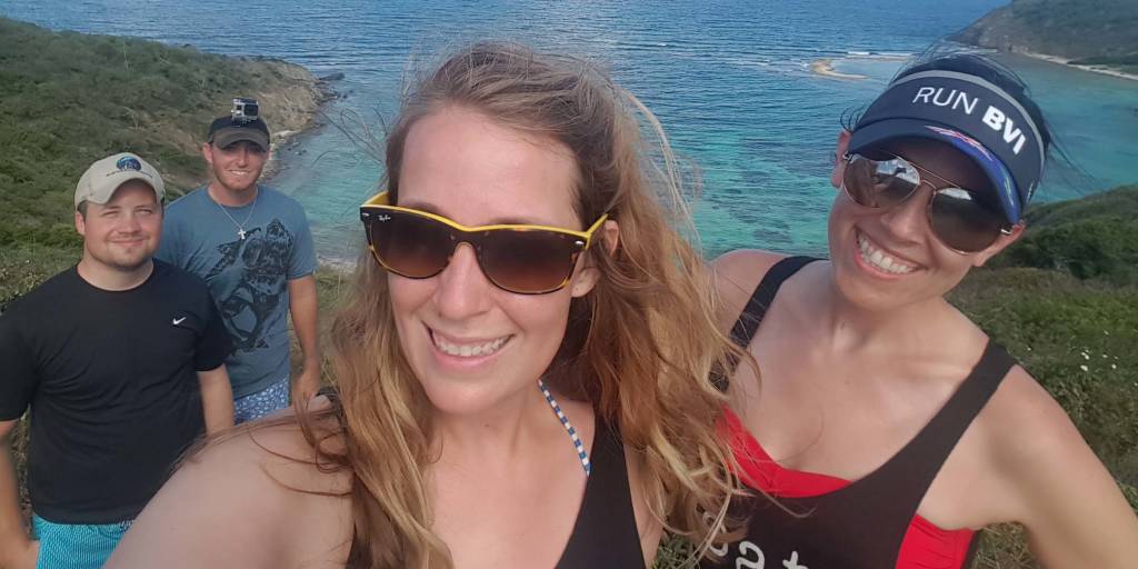 The Moorings guests hiking on Norman Island