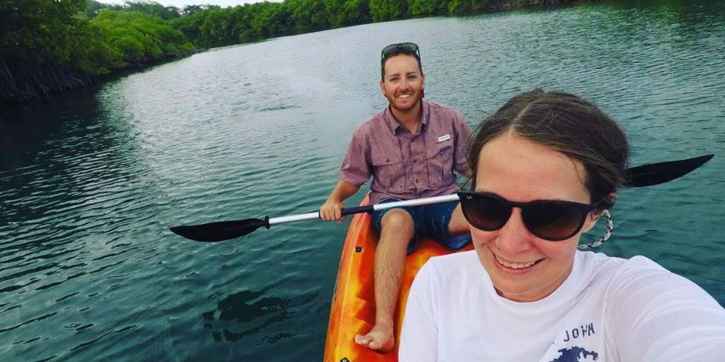 The Moorings guests kayaking through the mangroves in St. Lucia