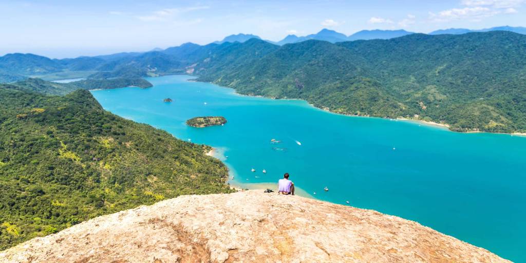 Tropical fjord Saco do Mamangua in Brazil