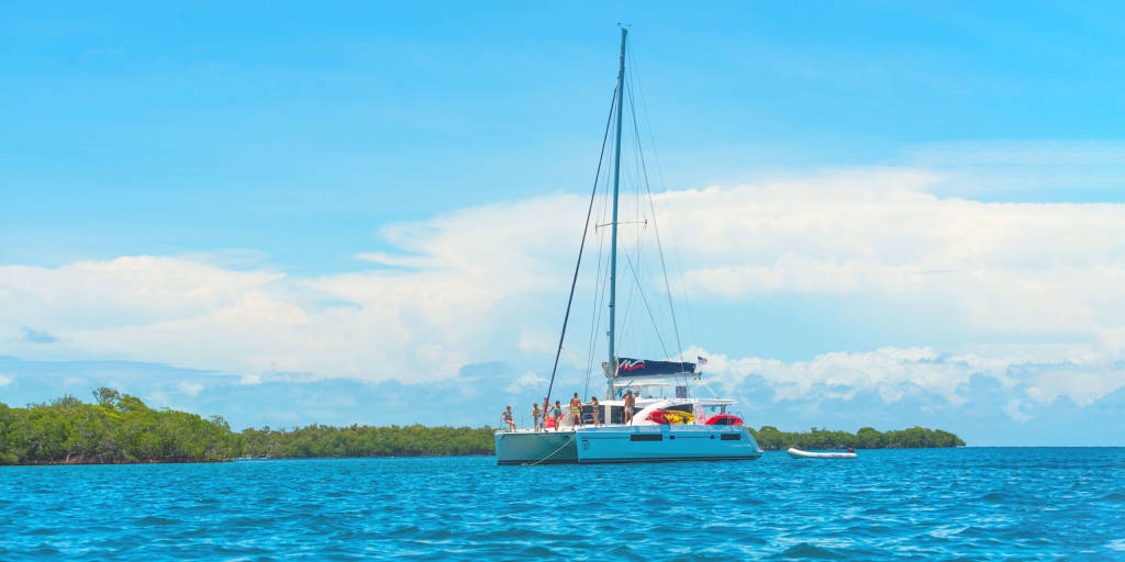 Luxury crewed sailing catamaran in Belize