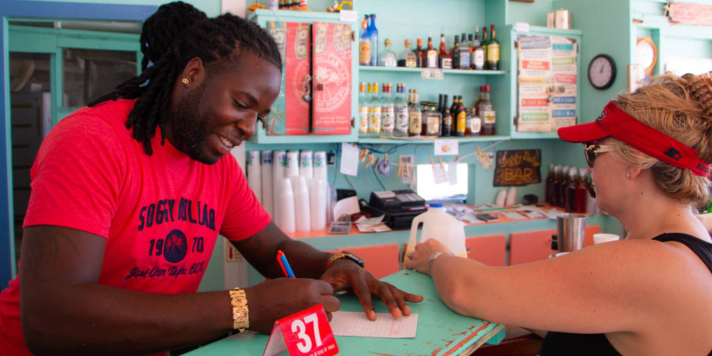 People placing food order 