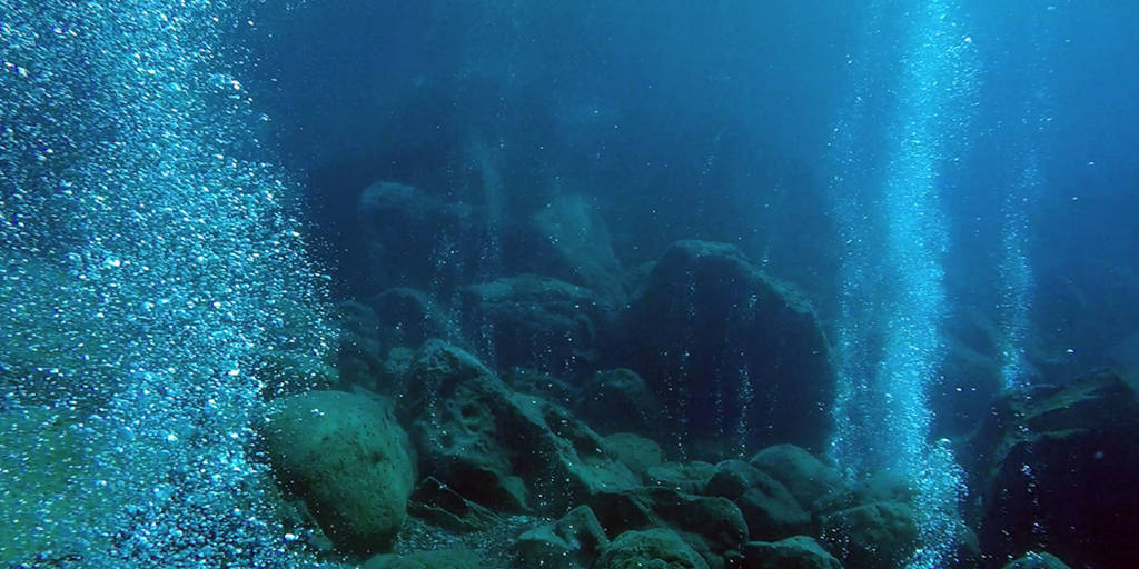 Underwater fumaroles