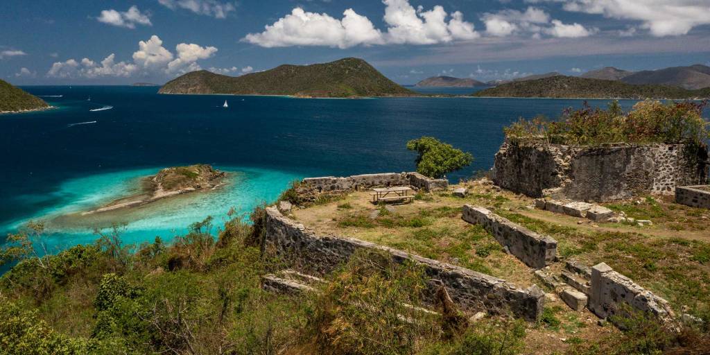 Windy Hill Ruins on St. John overlooking Waterlemon Cay