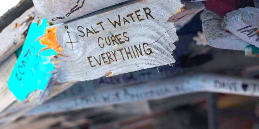 Saltwater Cures Everything sign