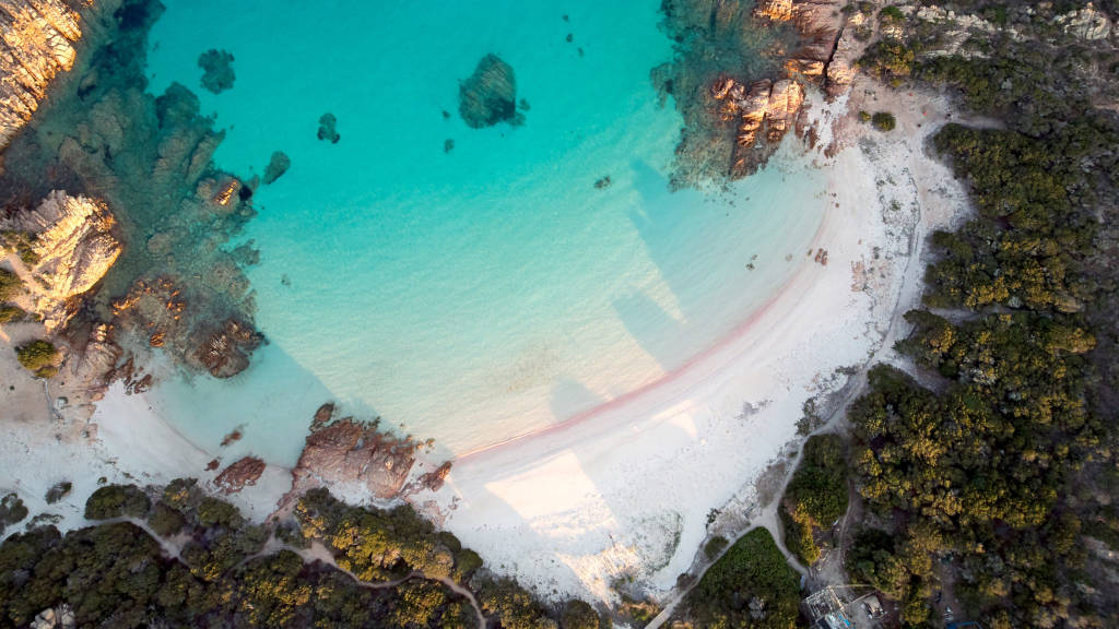 Budelli beach from above
