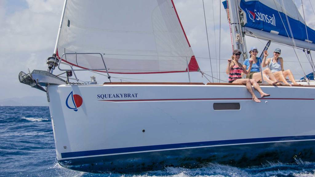 Sunsail customer taking the helm