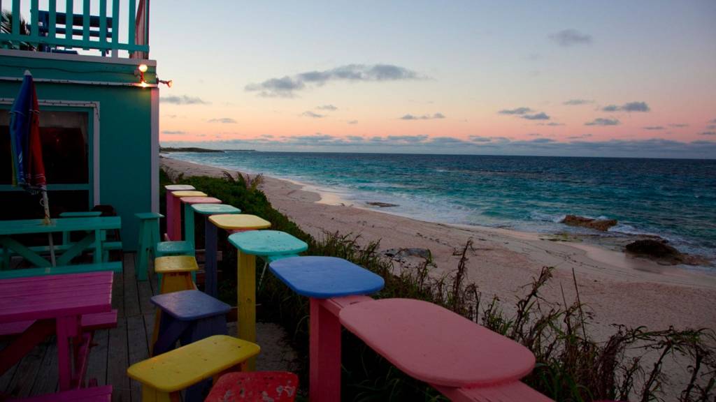 Sunset at Nippers Beach Bar Abacos Bahamas