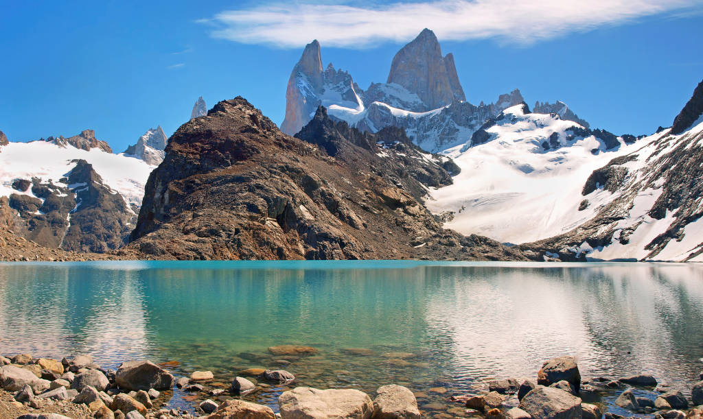 Mountain landscape with Mt Fitz Roy in Patagonia, South America