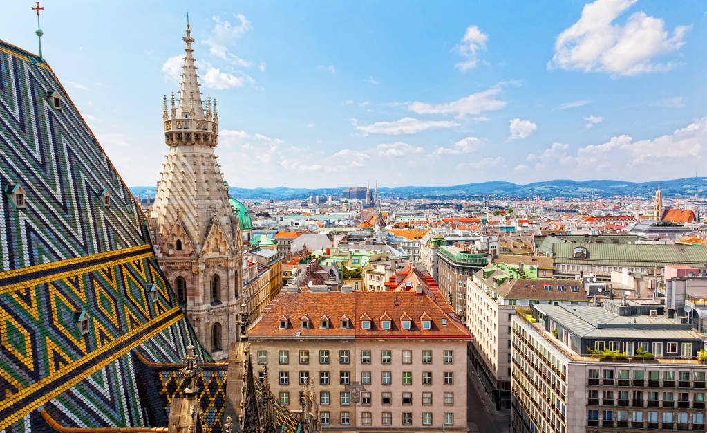 View of Vienna from Saint Stephane's cathedral, Austria