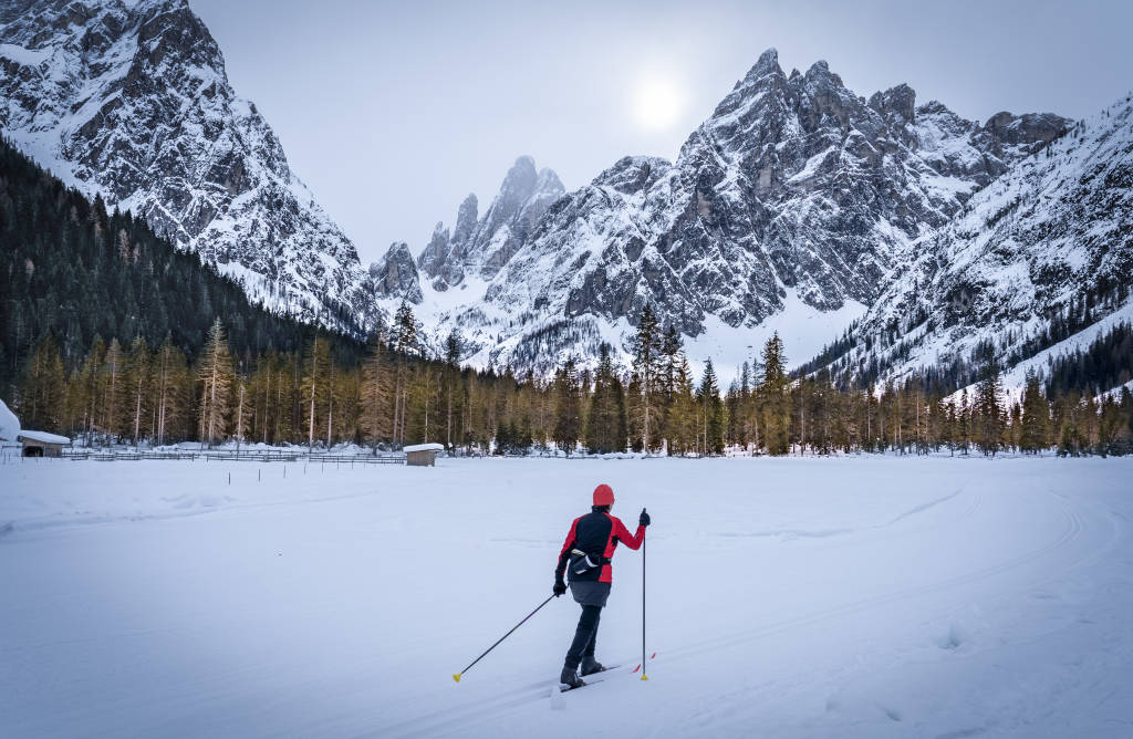 Skiing near the Tre Cime de Lavaredo