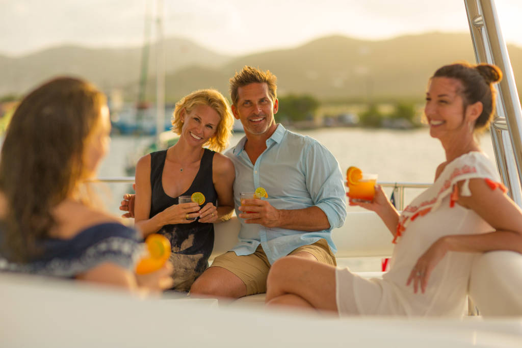 Enjoying Drinks on a Yacht