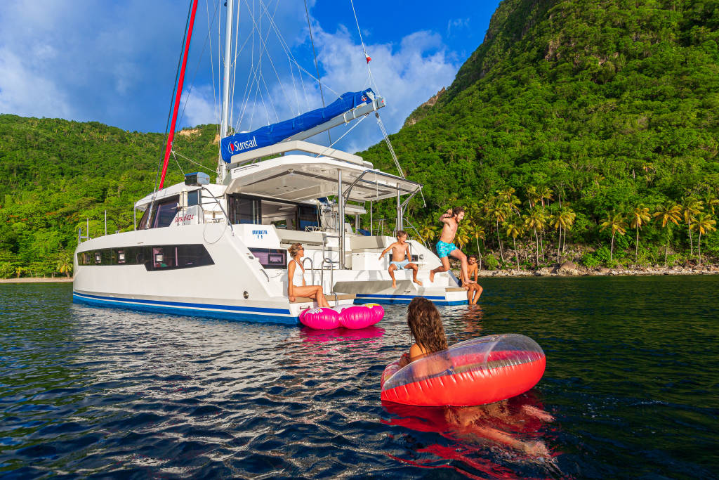 Family having fun in St. Lucia