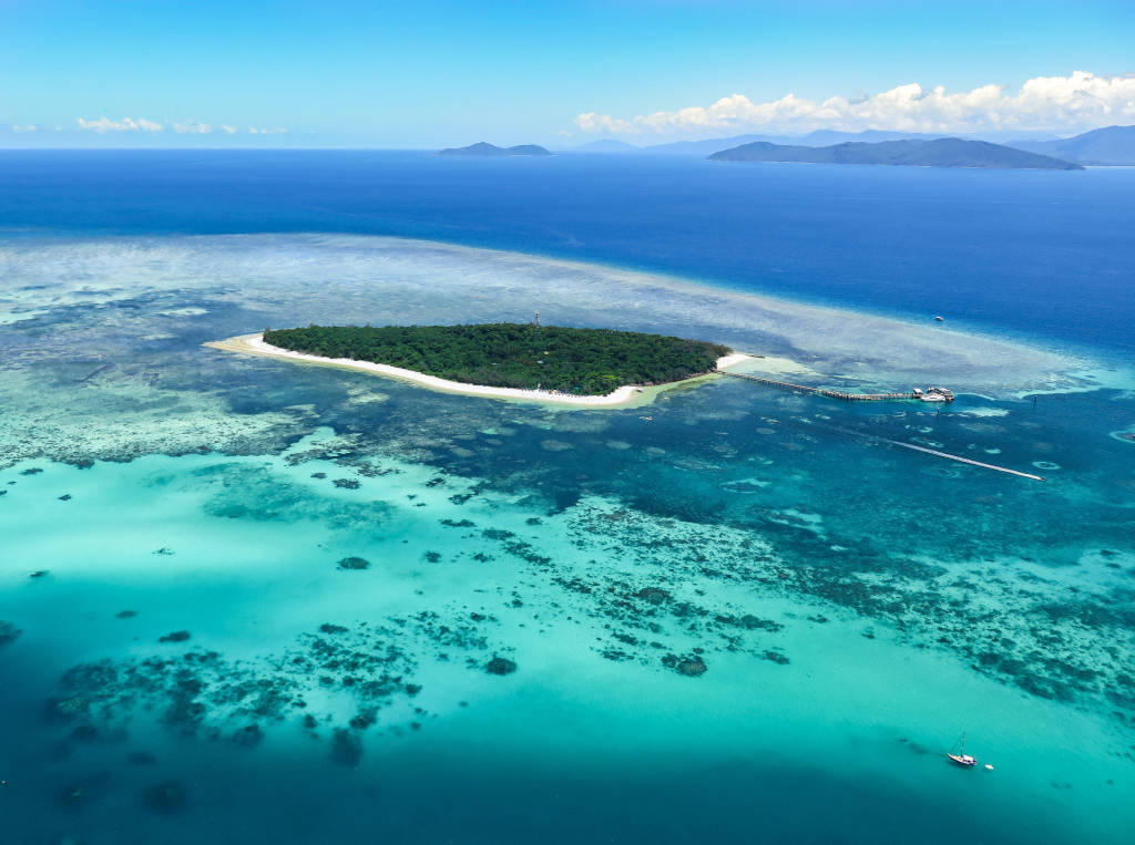 Green island, stora barriärrevet, Australien