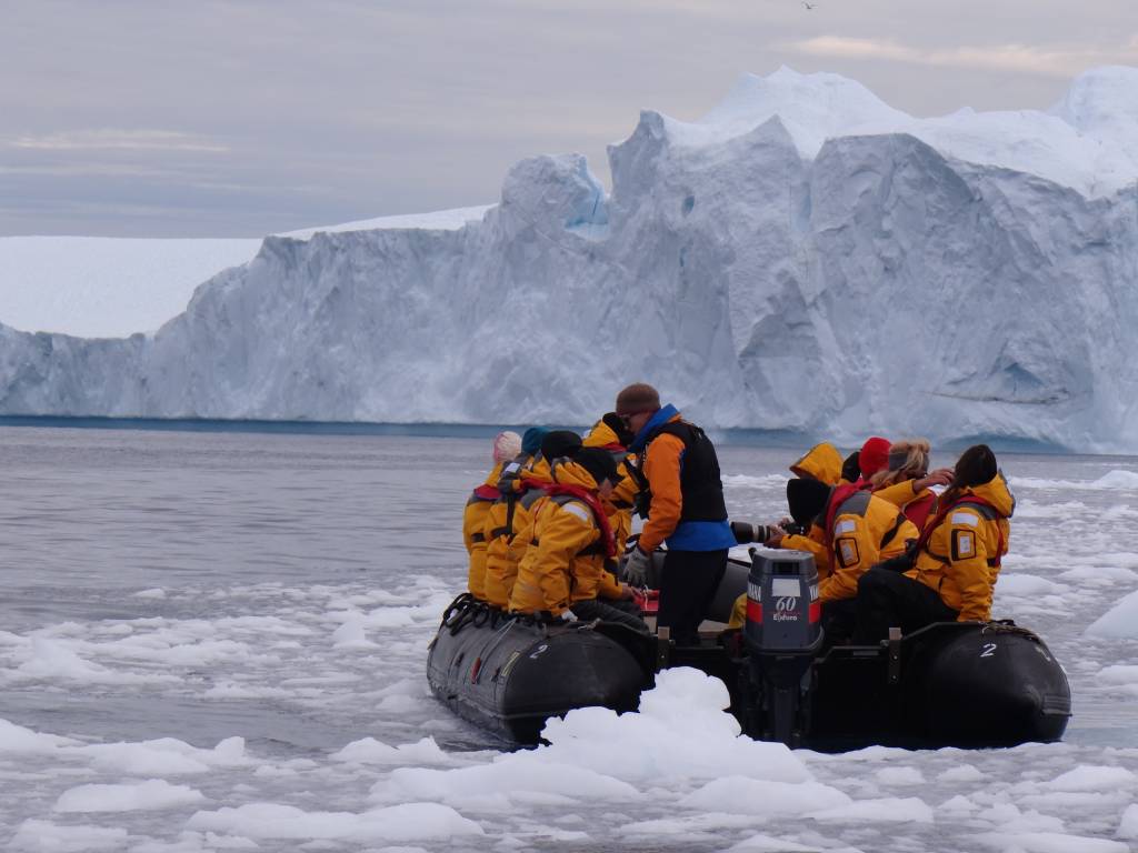 Riding zodiacs in the Arctic