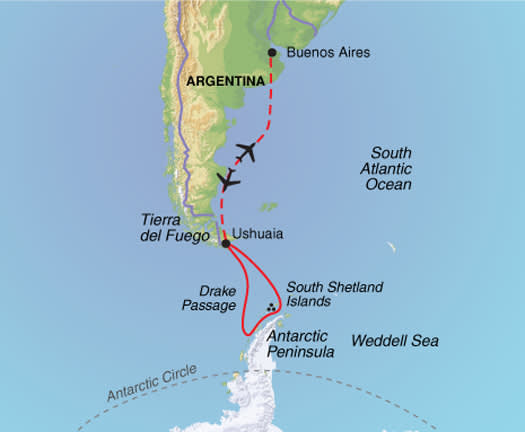 Antarctic Explorer via Buenos Aires