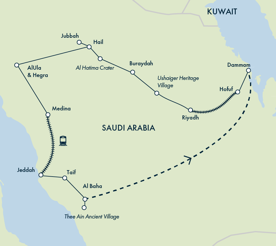 Map of Saudi Arabia tour