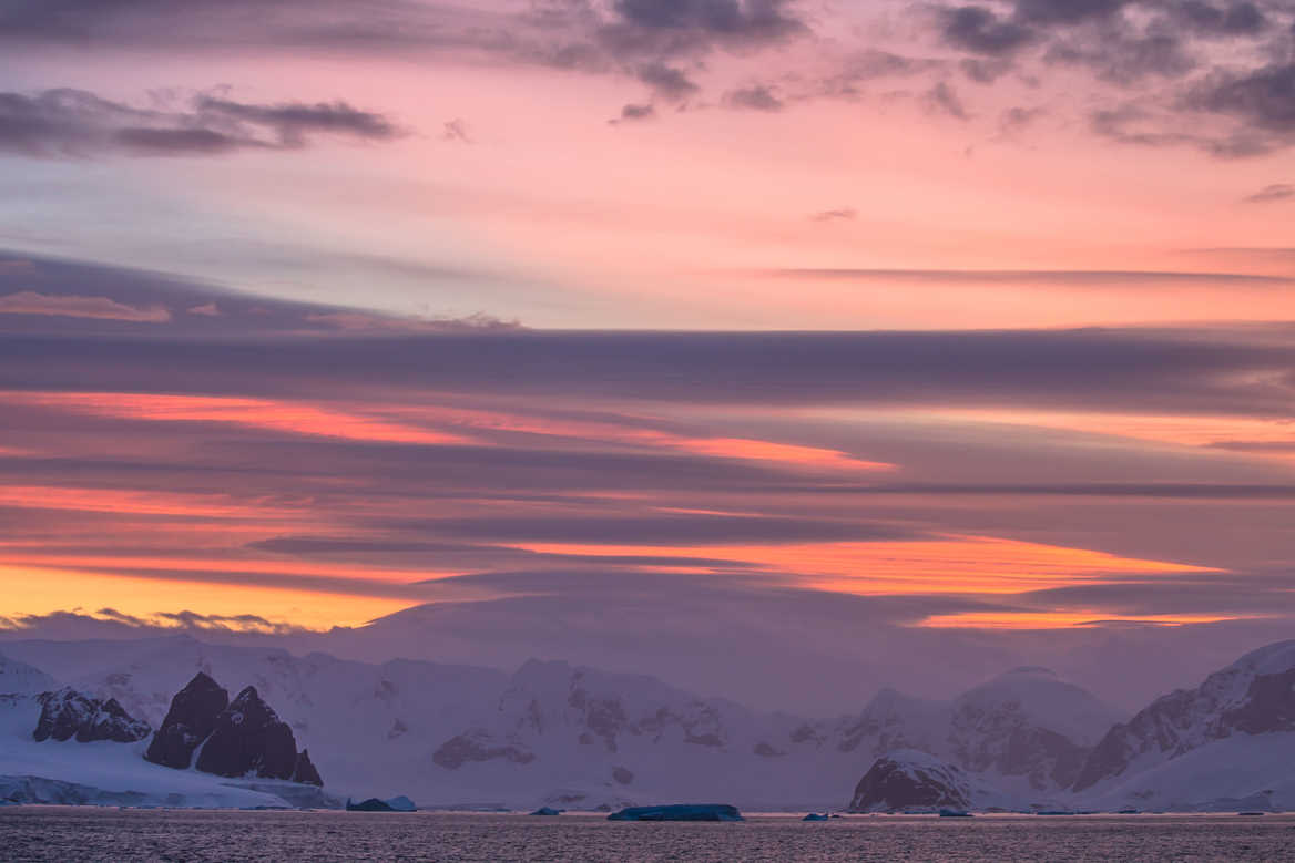 sunset in Antarctica