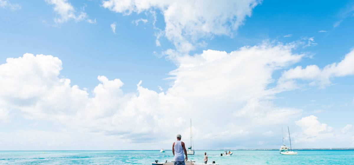 Wooden Dock on Sandy Beach Anguilla