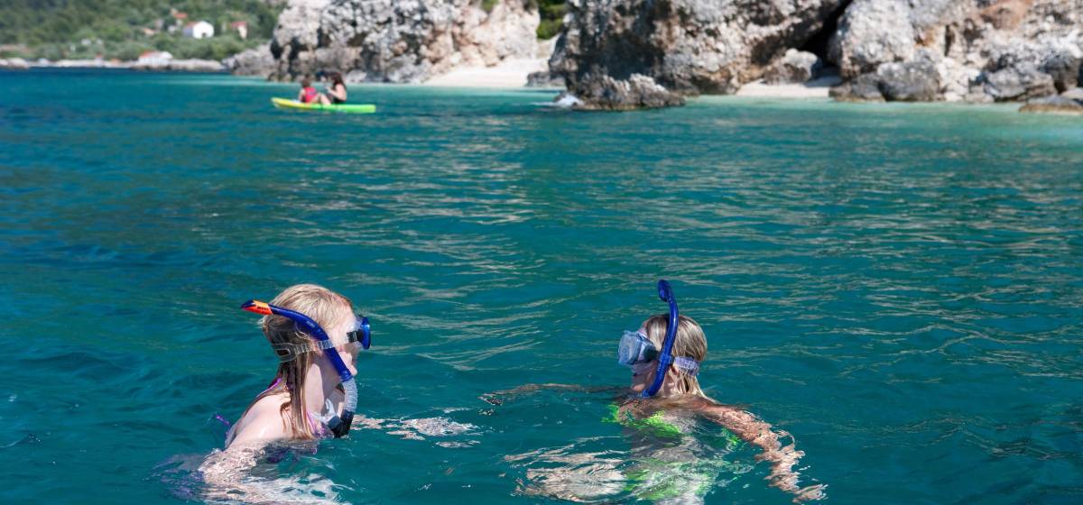 Snorkelling in Mljet Island, Saplunara