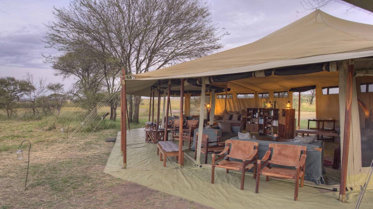 Tent exterior at Olakira Migration Camp Serengeti, Tanzania