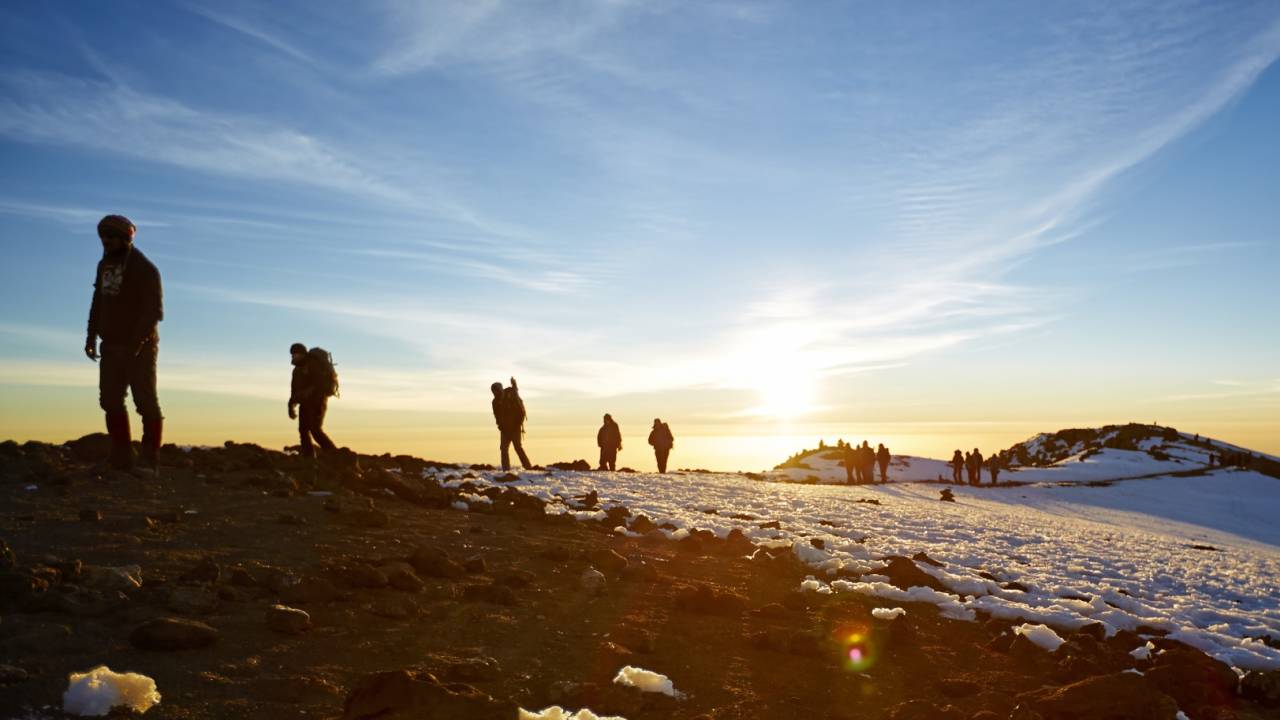 Trekkers on Kilimanjaro