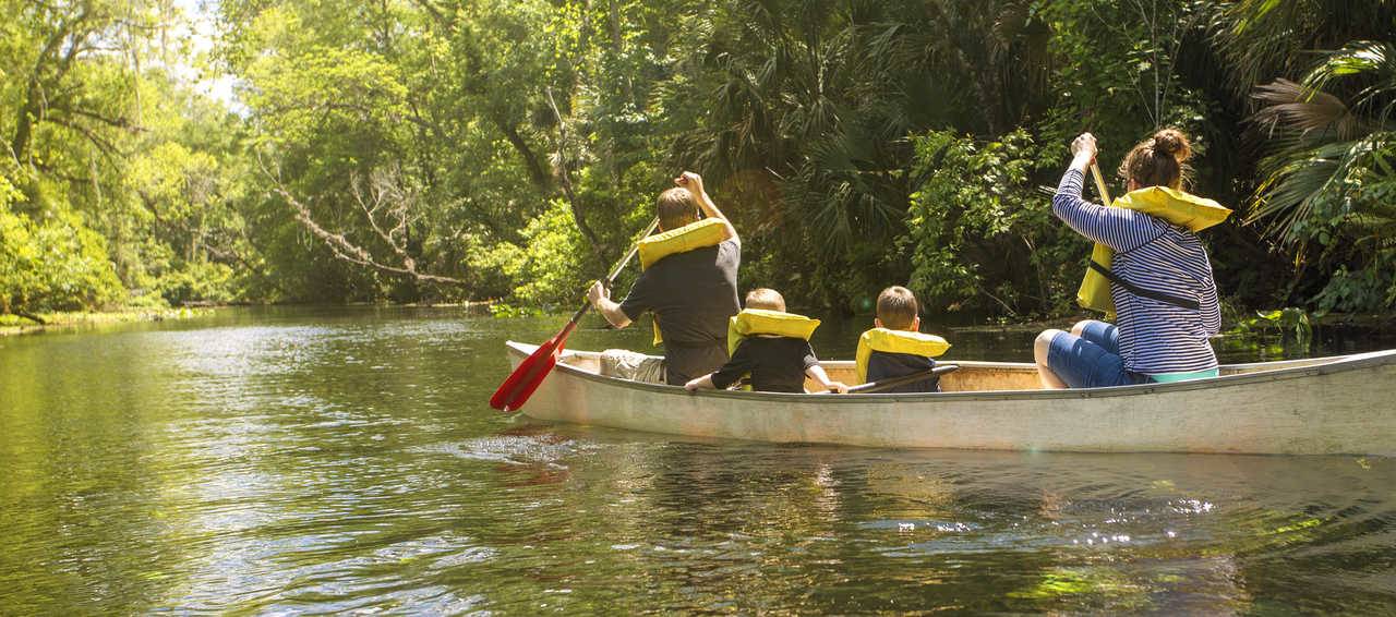 Family canoeing adventure