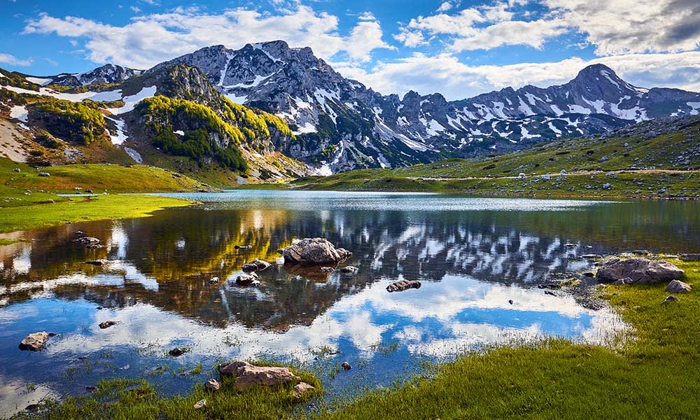 Snow capped mountains in Durmitor National Park