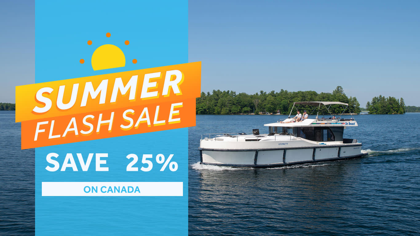 Summer Flash Sale - Save 25% on boating vacations in Canada