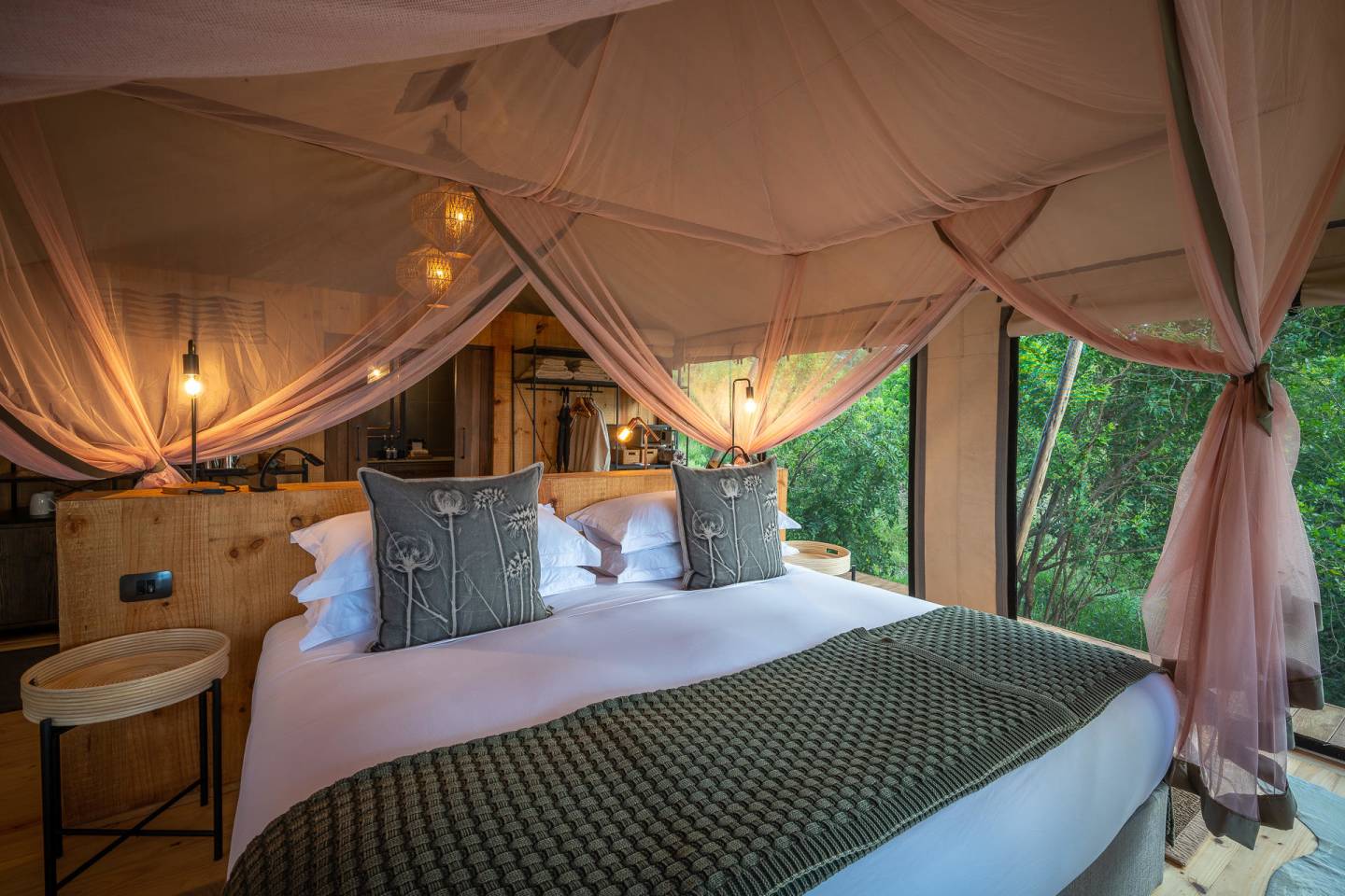 interior of luxury tent room