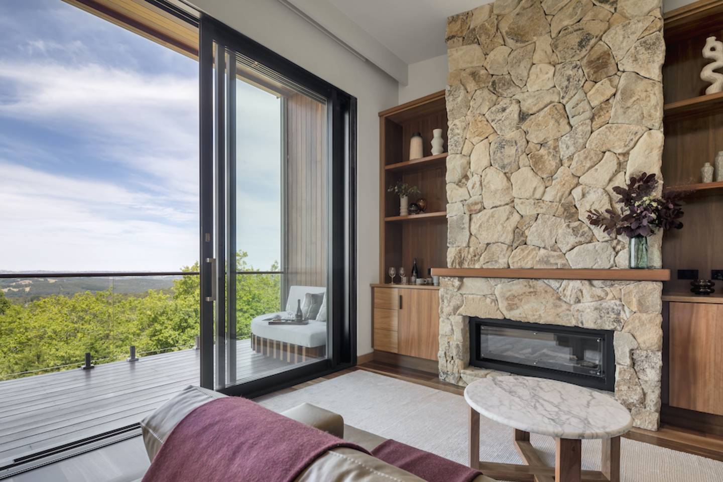 View from accommodations at the Sequoia Suites Mount Lofty House
