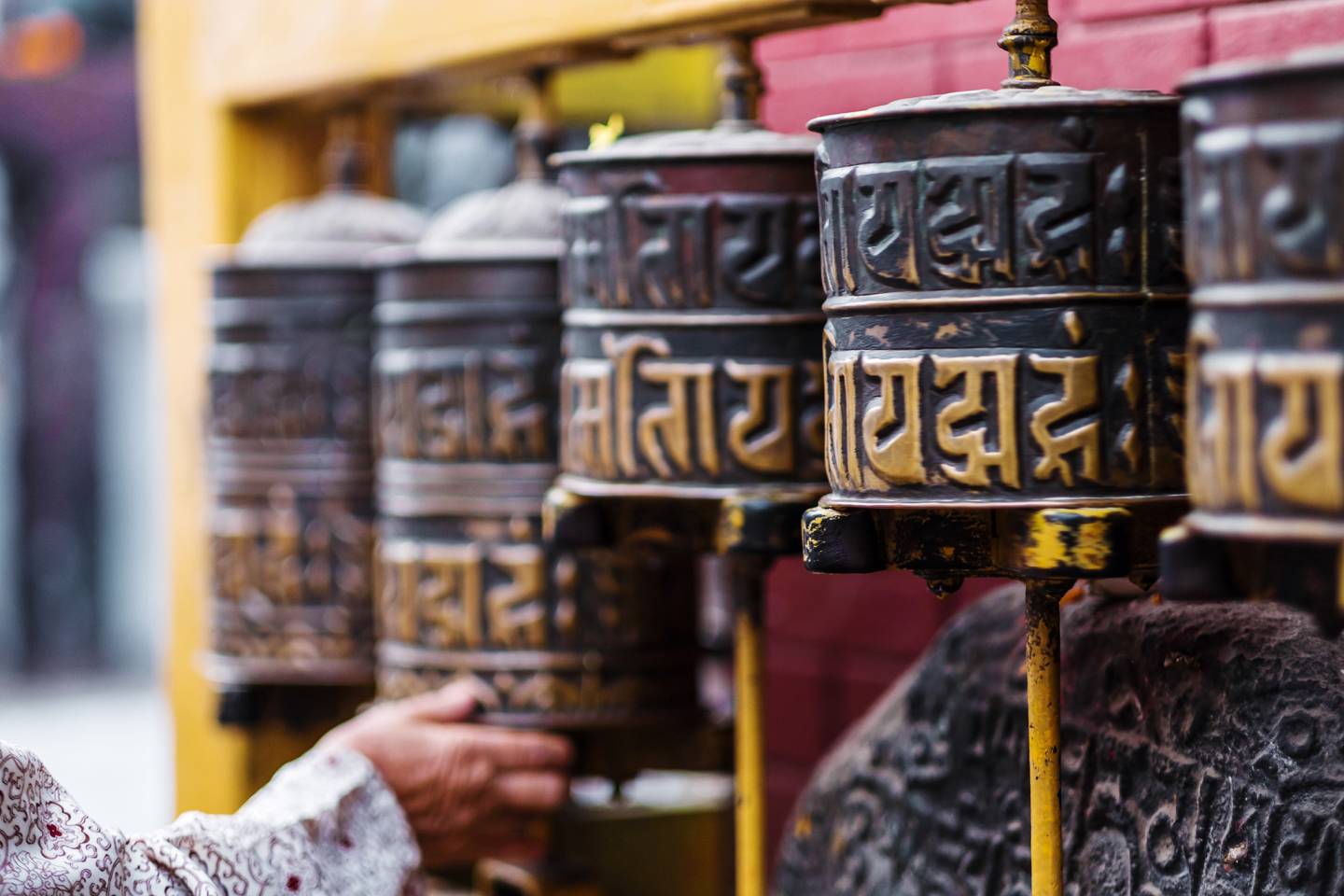 Prayer wheels, Kathmandu, Nepal