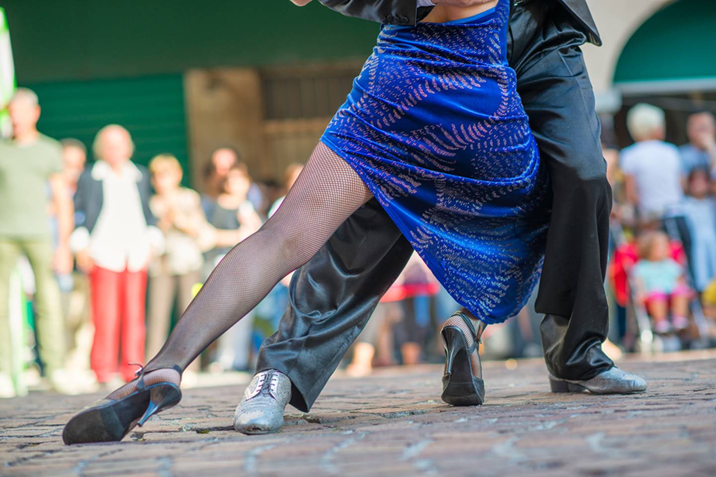 the legs of two tango dancers