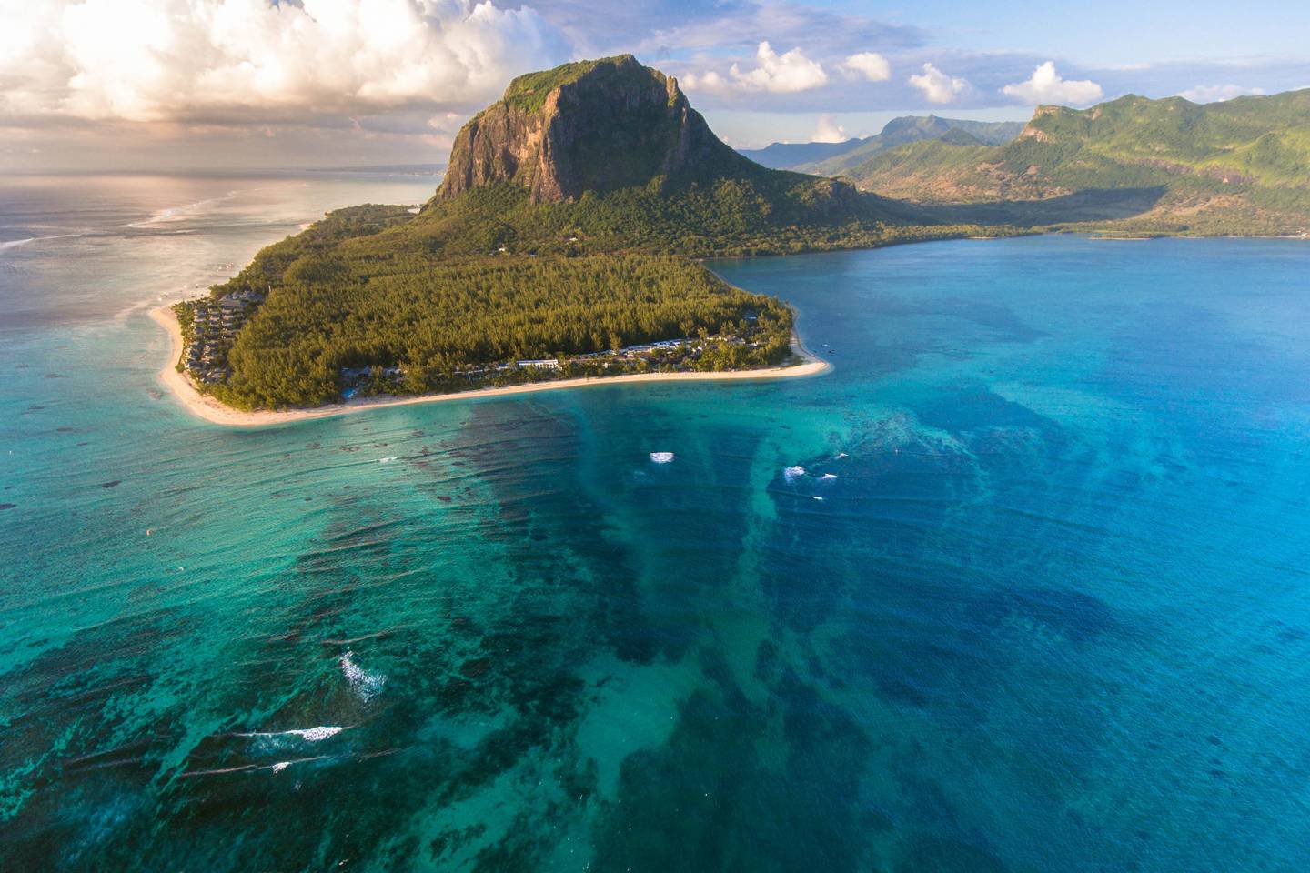 aerial view of tropical island