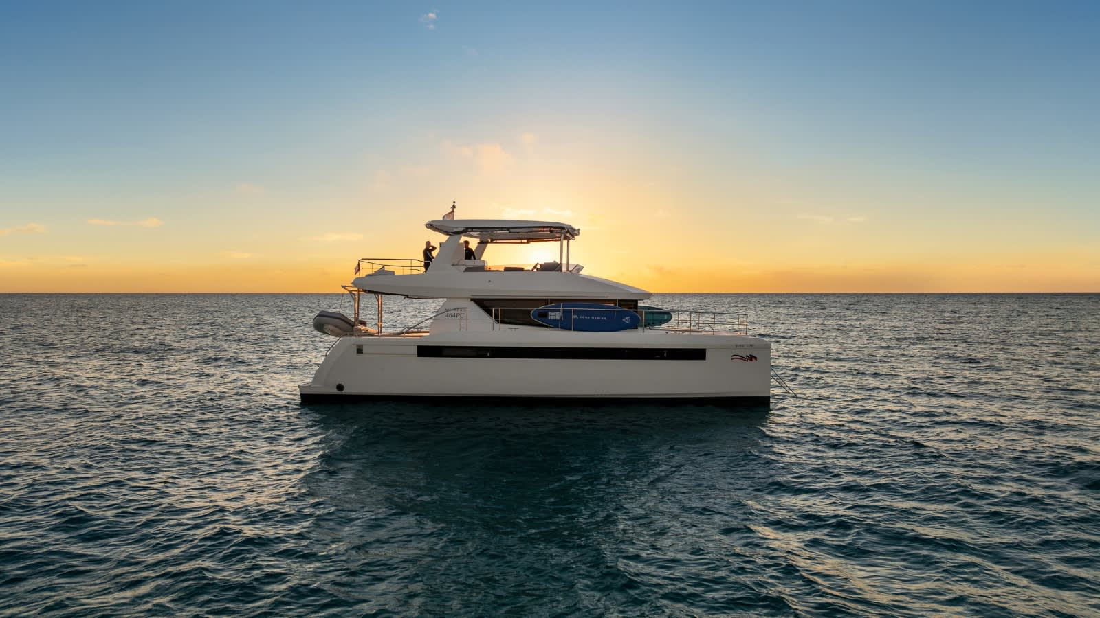 Moorings 464PC in the Exumas Bahamas at sunset