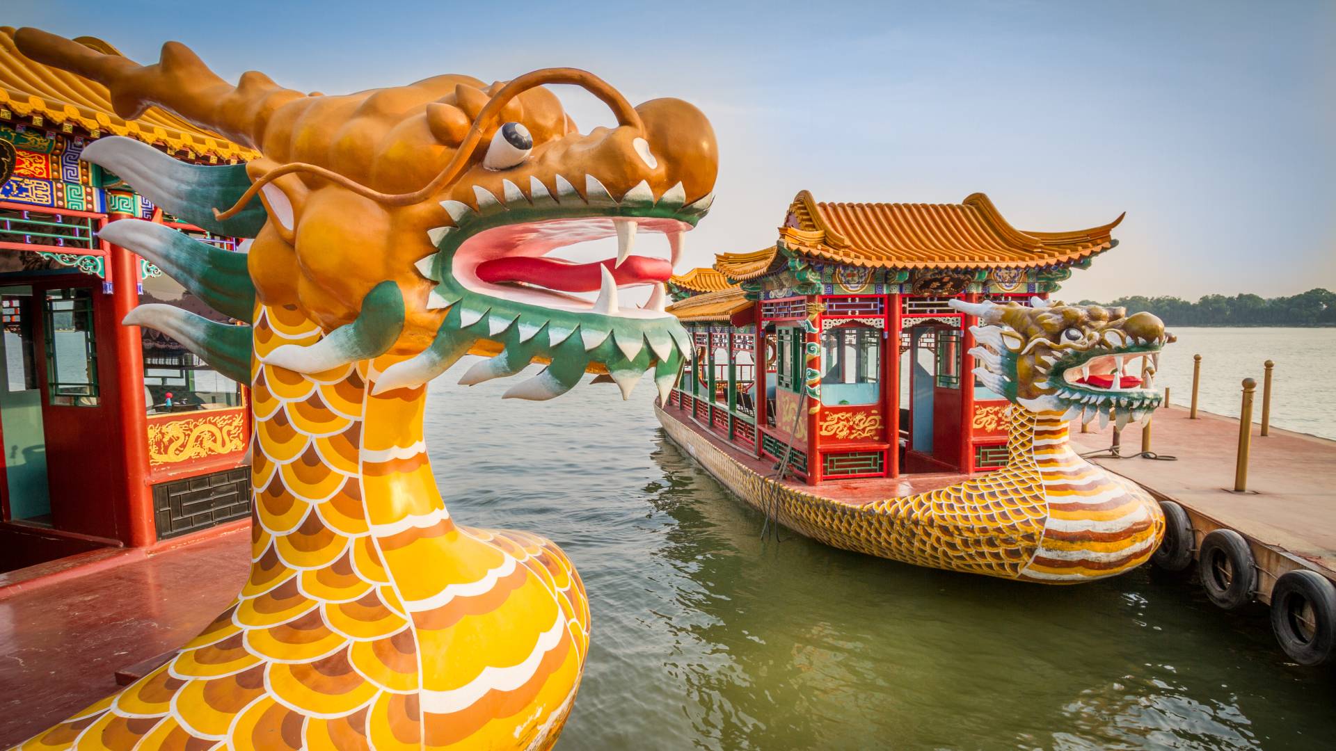Enchanting Travels China Tours Dragon boat on the Kunming Lake, Beijing, China