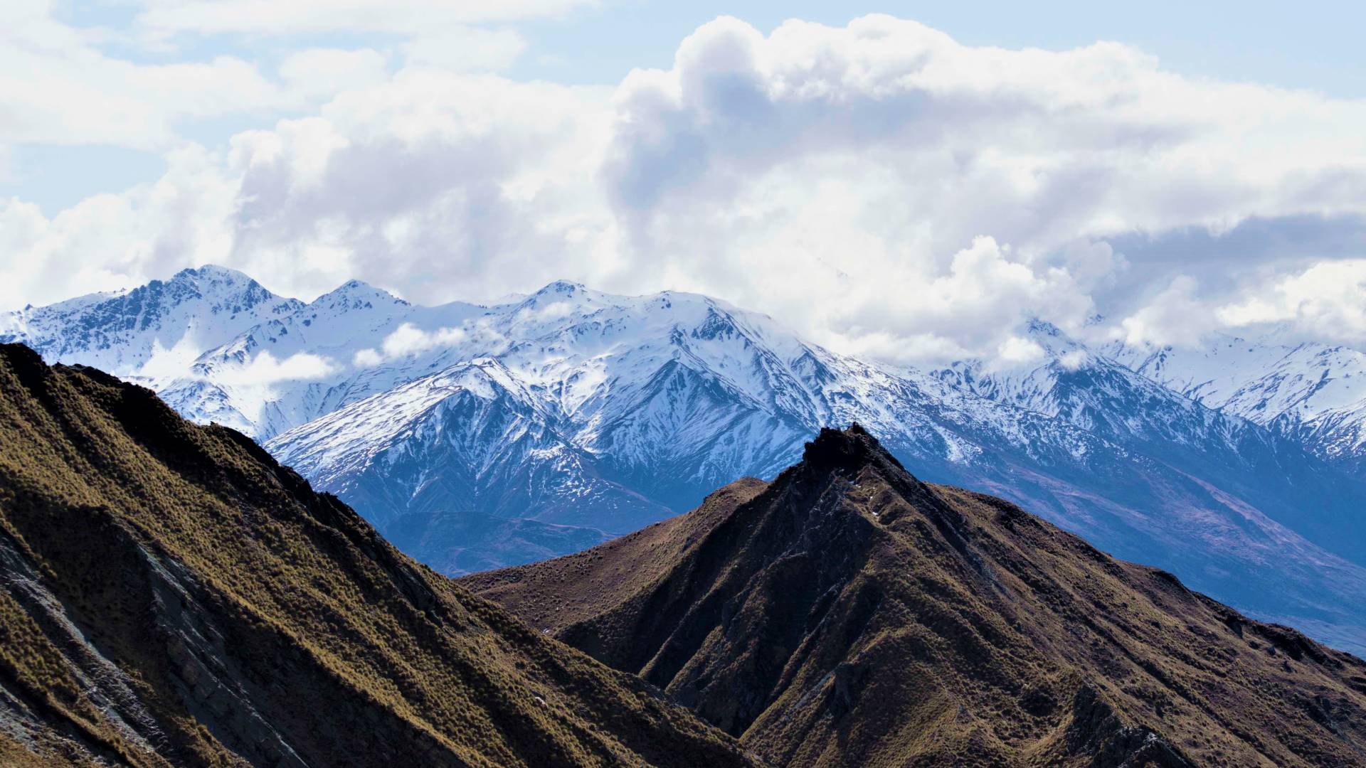 Landscapes New Zealand Mountains Snow capped mountains Roys