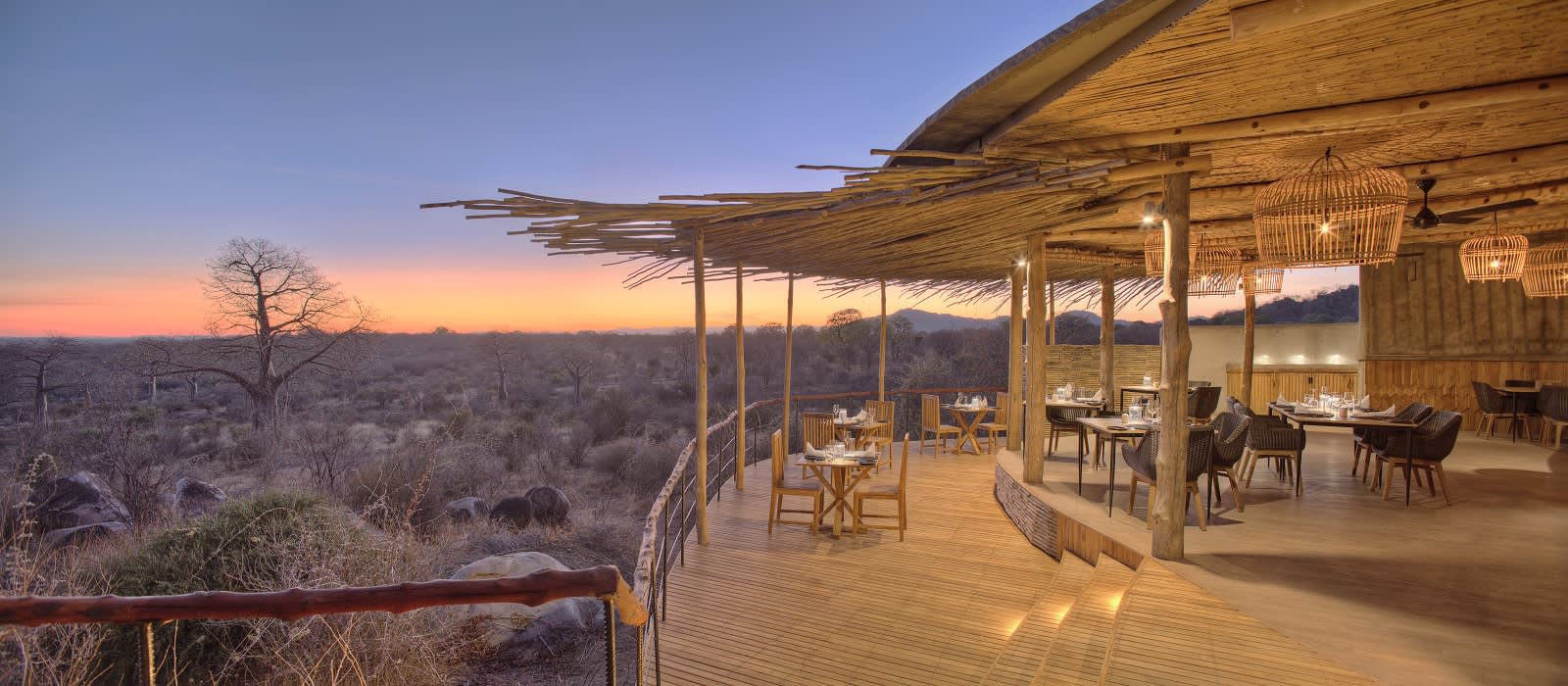Terrace at Jabali Ridge Hotel in Ruaha, Tanzania