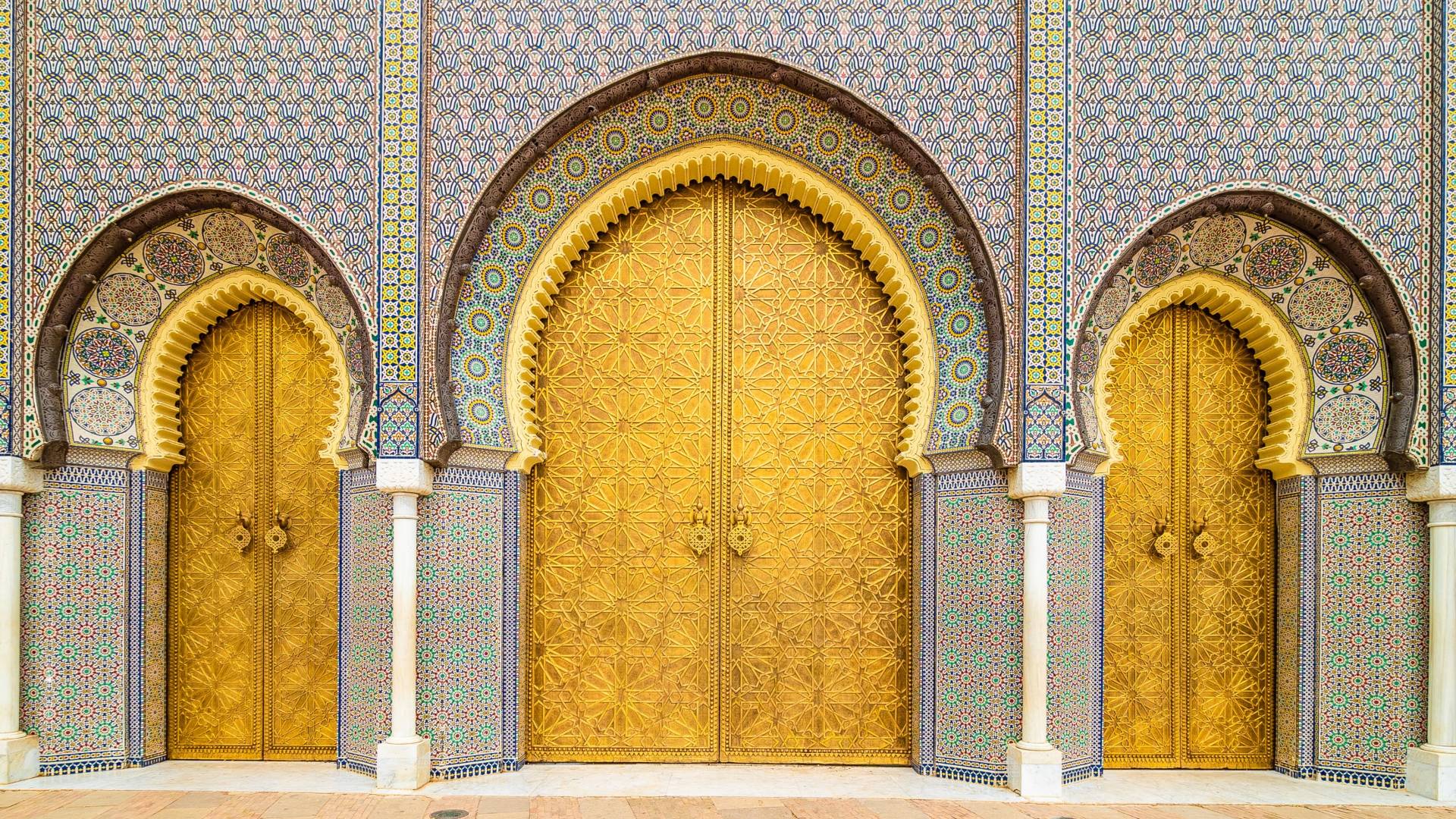Entrance gates to the Royal Palace in Fes,