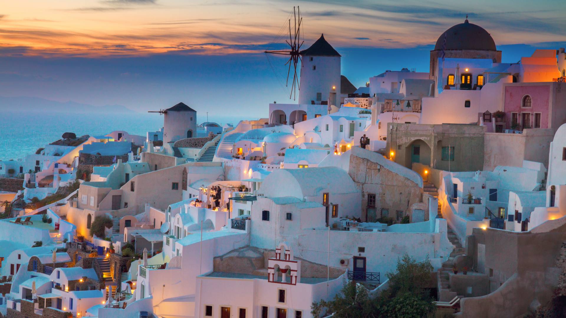 Oia village at dusk - Greece vacation