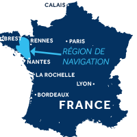 Zone de navigation en Bretagne, France