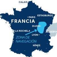 Región de navegación de Borgoña: Franche-Comté en Francia