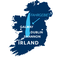 Die Karte zeigt, wo sich die Hausbootregion Shannon und Erne in Irland befindet.