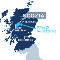 Mappa zona di navigazione Canale di Caledonia Scozia