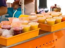 Delicious fresh juices at the streets of Santiago, Chile