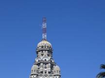 The Palacio Salvo building located in the central plaza downtown district in Montevideo, Uruguay, South America